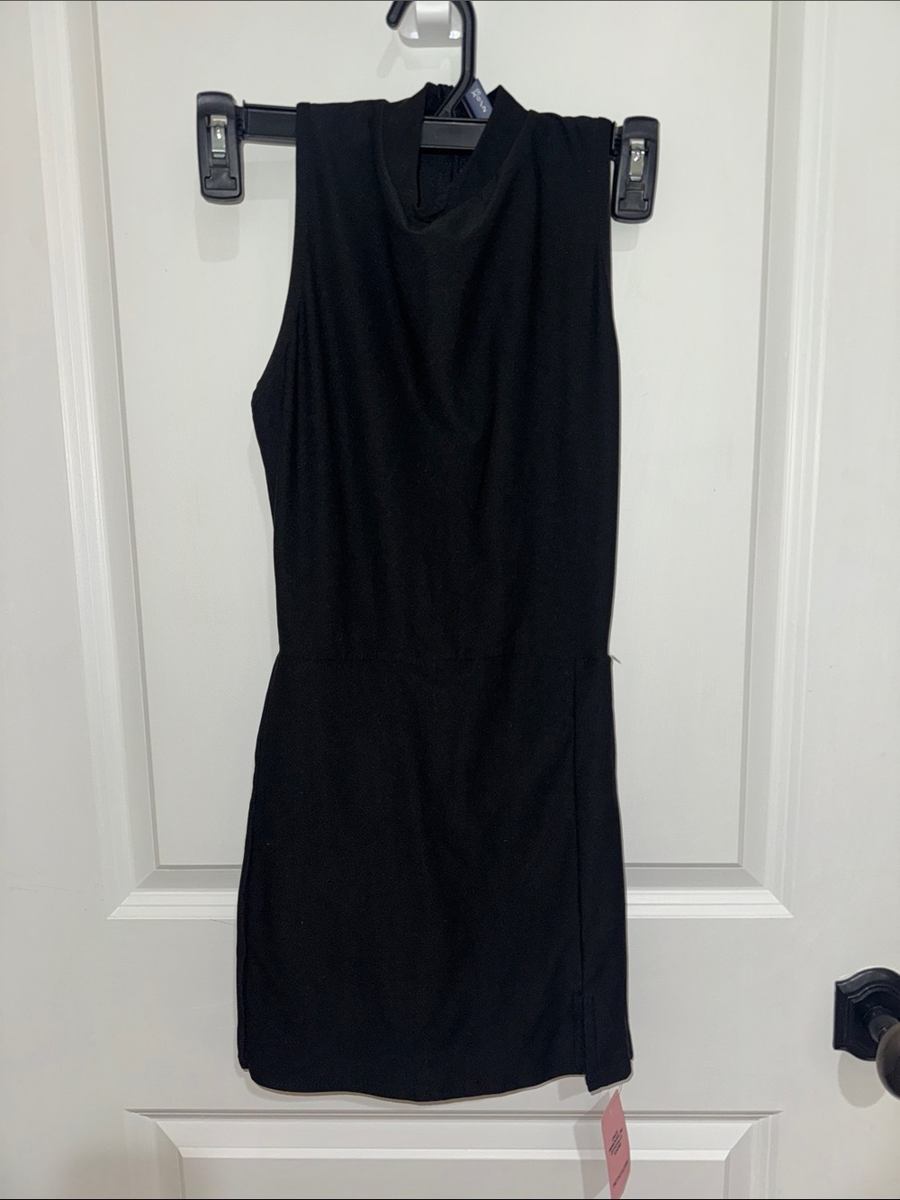 Sleeveless Black Mock Neck Women's Dress